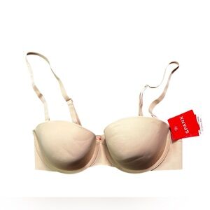 SPANX champagne beige up for anything strapless convertible underwire bra 32C